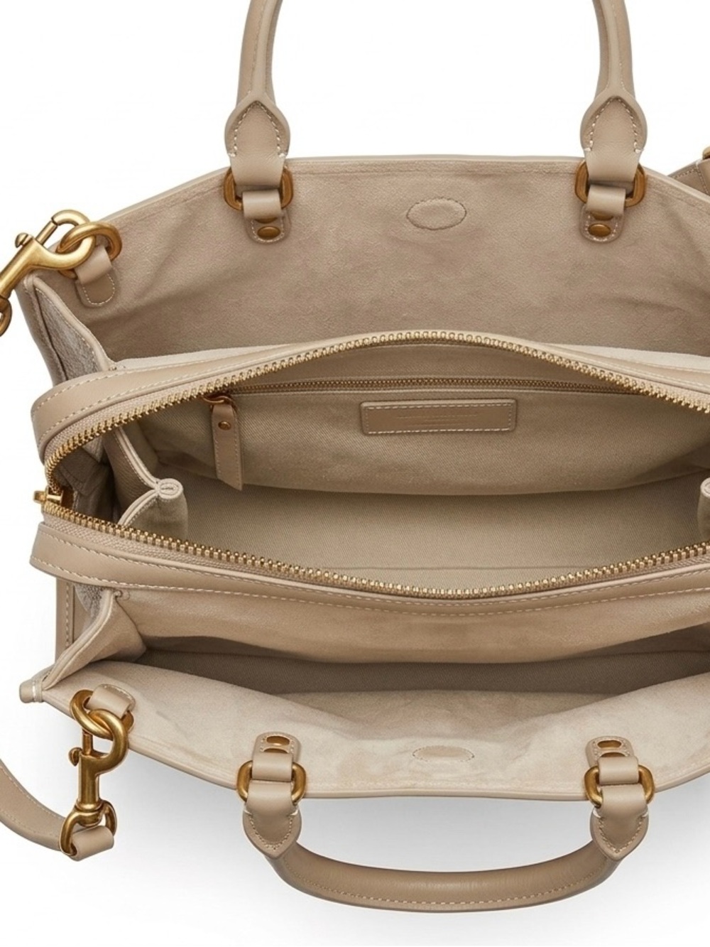 Quince Italian Leather Medium
Convertible Satchel in Taupe - quiet luxury - - Picture 5 of 10